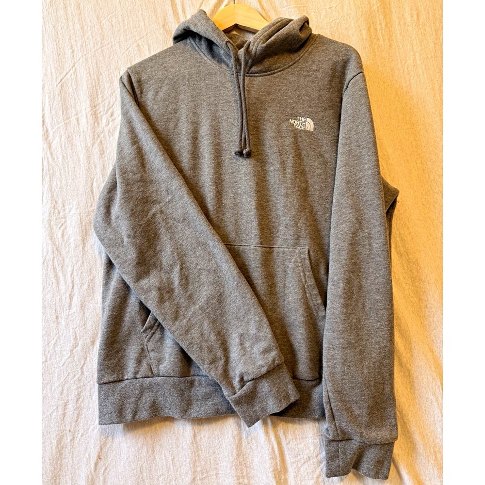 The North Face Men's Gray Pullover Fleece Hoodie Logo Circular Design M
